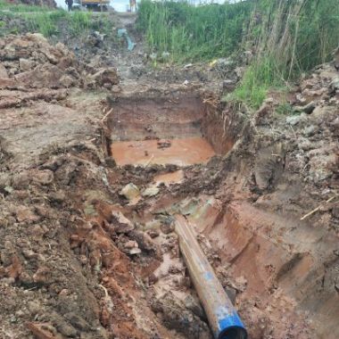 przewiert dla budowy sieci wodociągowej w Dąbrowie Górniczej